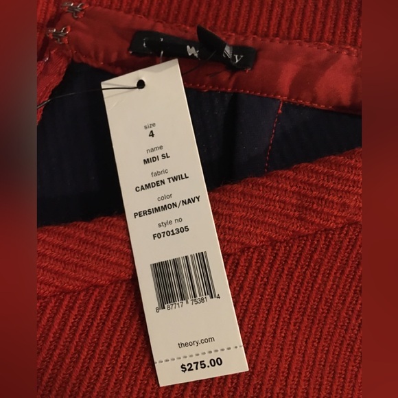 Theory Burnt Orange Midi Pencil Skirt - Picture 6 of 10